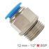 Pu Fitting Str. Stud W/o-ring 12mm-1/2' M